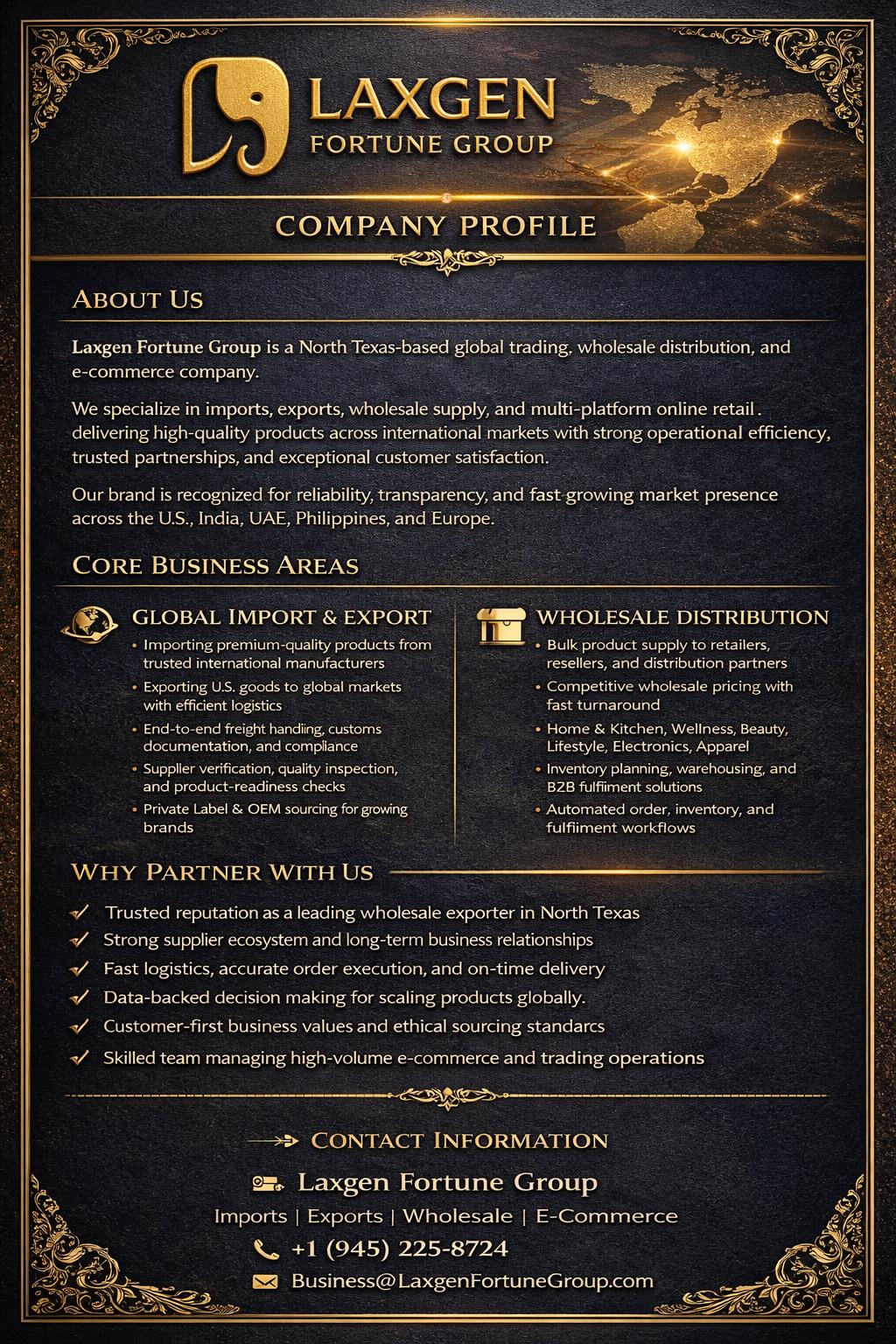 Laxgen Fortune Group company profile poster